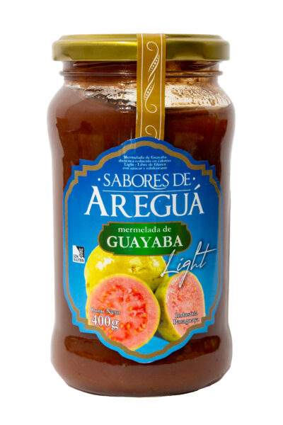 MERMELADA GUAYABA LIGHT BOTE CRISTAL SABORES DE AREGUÁ 410 GR