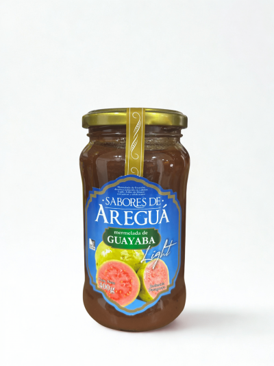 MERMELADA GUAYABA LIGHT BOTE CRISTAL SABORES DE AREGUÁ 410 GR