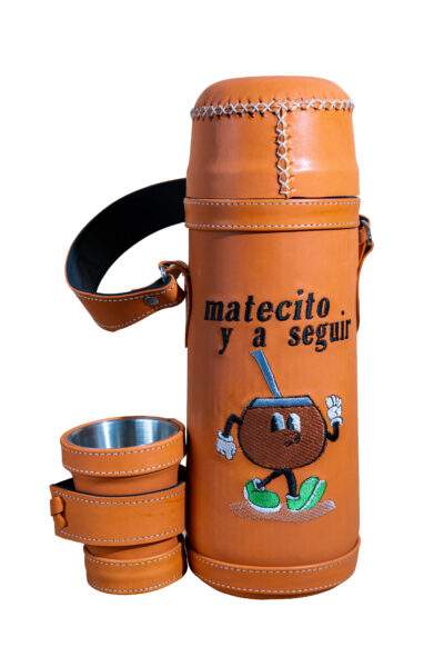Termo Mate Termolar Forrado Cuero 1.5L